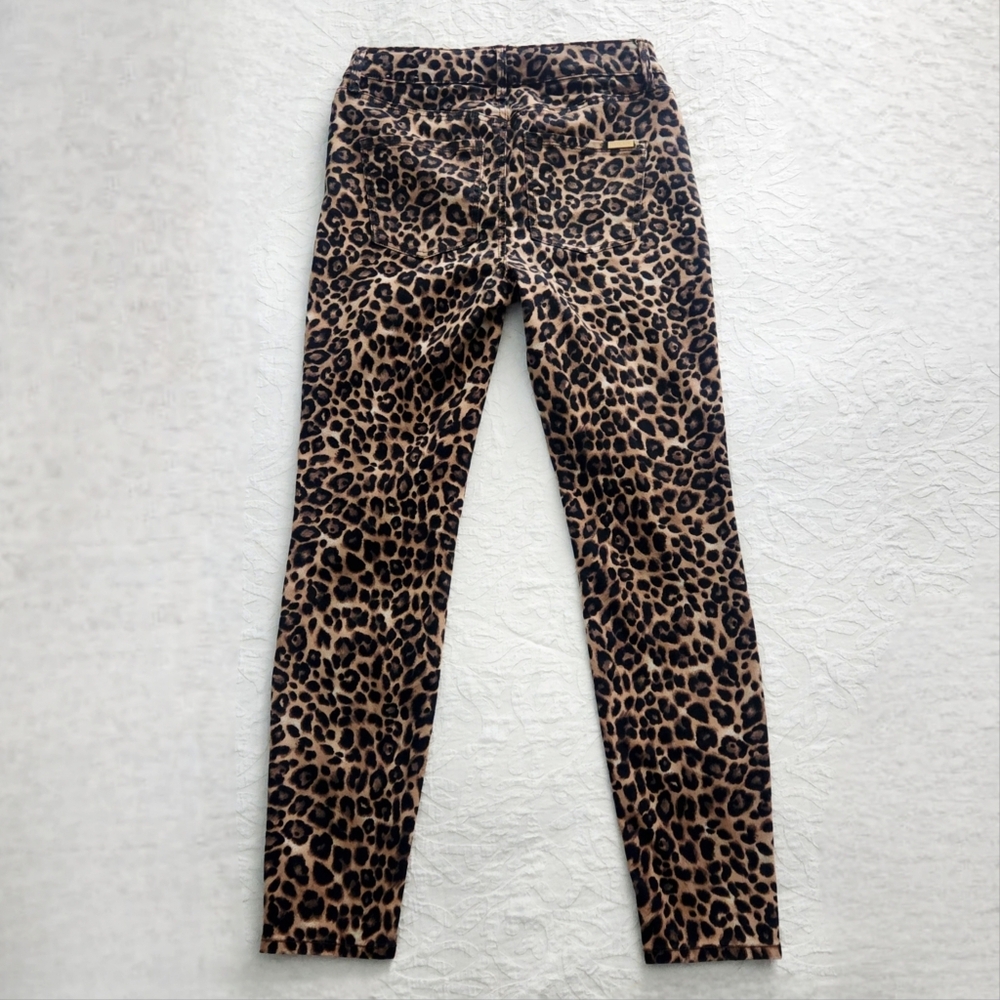 WHBM Sculpting High Waist Ankle Pants With Stretch, Brown & Black Leopard Size 0 - Picture 14 of 15